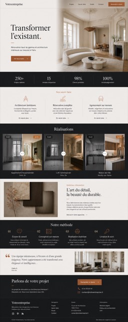 Exemple de site une page, maquette 4